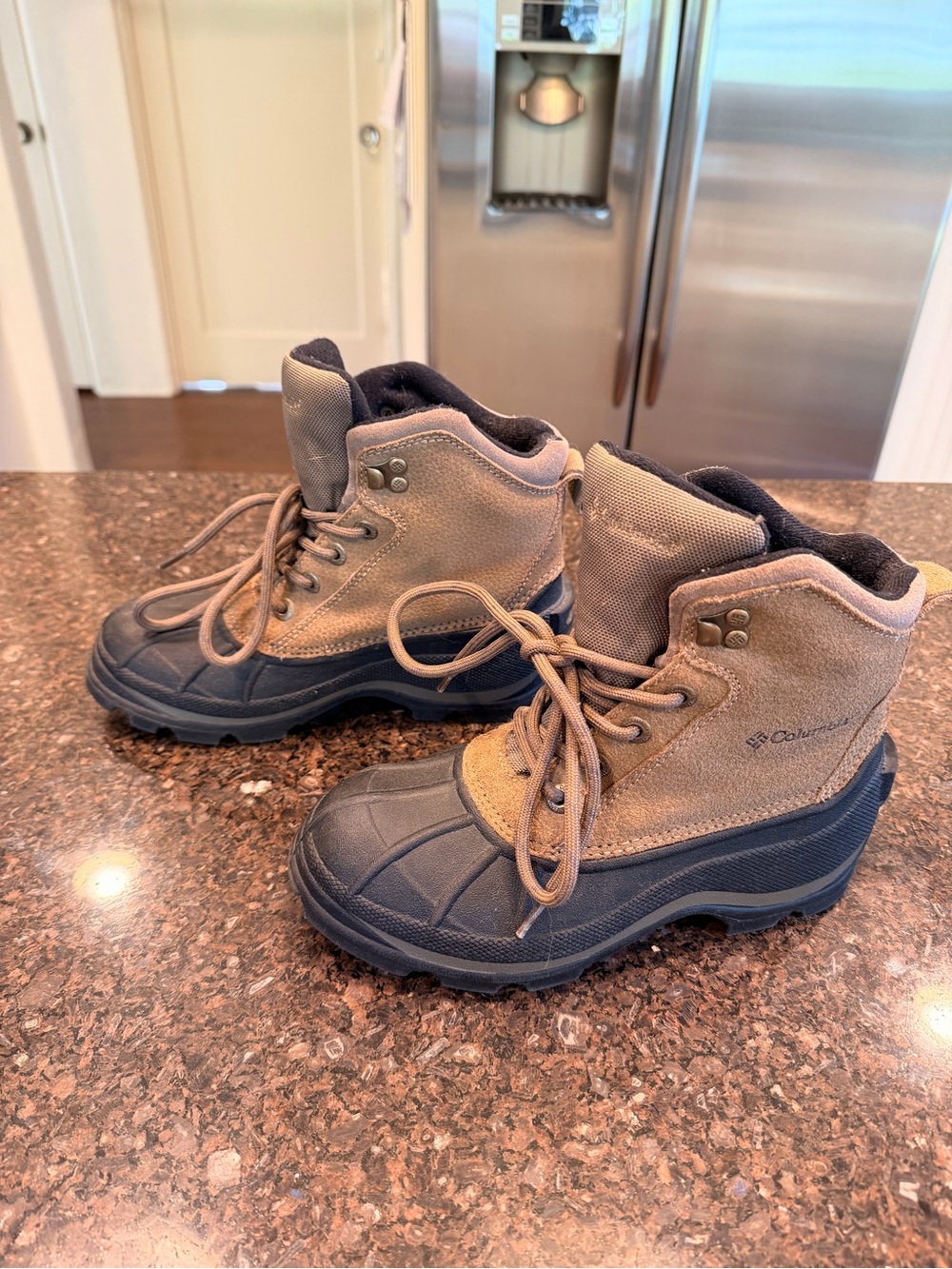 Columbia Tan and Black Waterproof Winter Boots